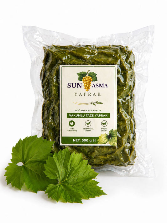 Taze Asma Yaprağı 500g Vakumlu | Doğal, İnce Seçilmiş Yaprak